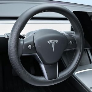 Nappa Leather Steering Wheel Cover for Tesla Model