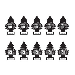 Little Trees Car Freshener, Black Ice, 10-Pack